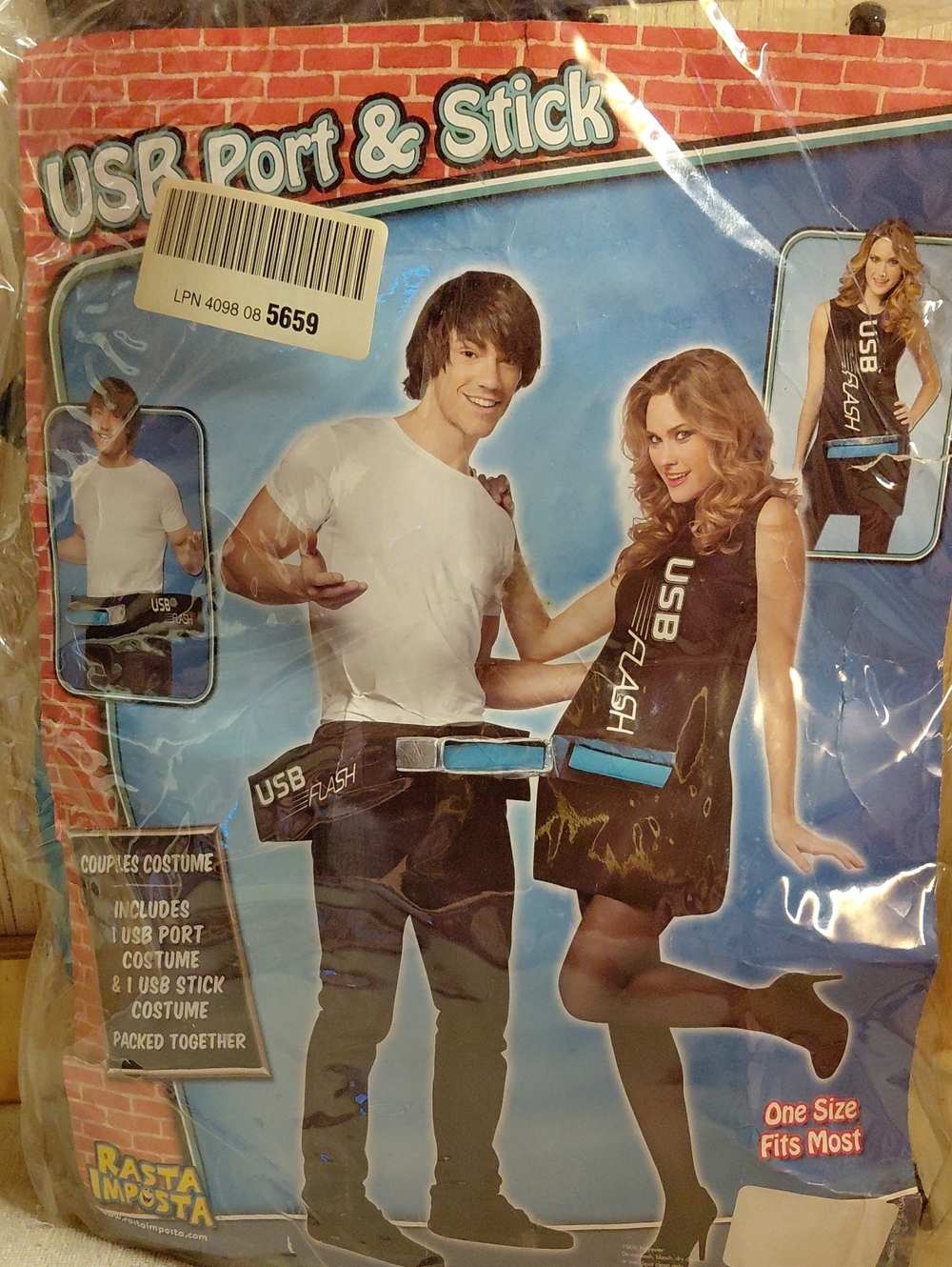 Halloween Man And Women Complimenting Costume, USB Port & Stick, Worn Once